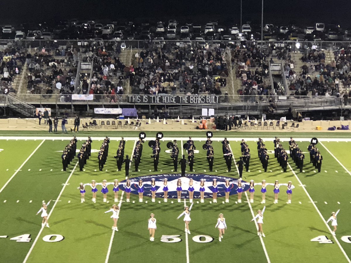 A great ending to a great season!  The Golden Bear Band and The Belles perform their award winning routines in #TheHouseTheBearsBuilt!!!
@ed_schur  <a href="/M_H_S_Band/">Montgomery High School Band</a> <a href="/MHSBelles/">MHS Belles</a> <a href="/Jelam101/">James Elam</a> @MISDNews #MHSvsLCHS