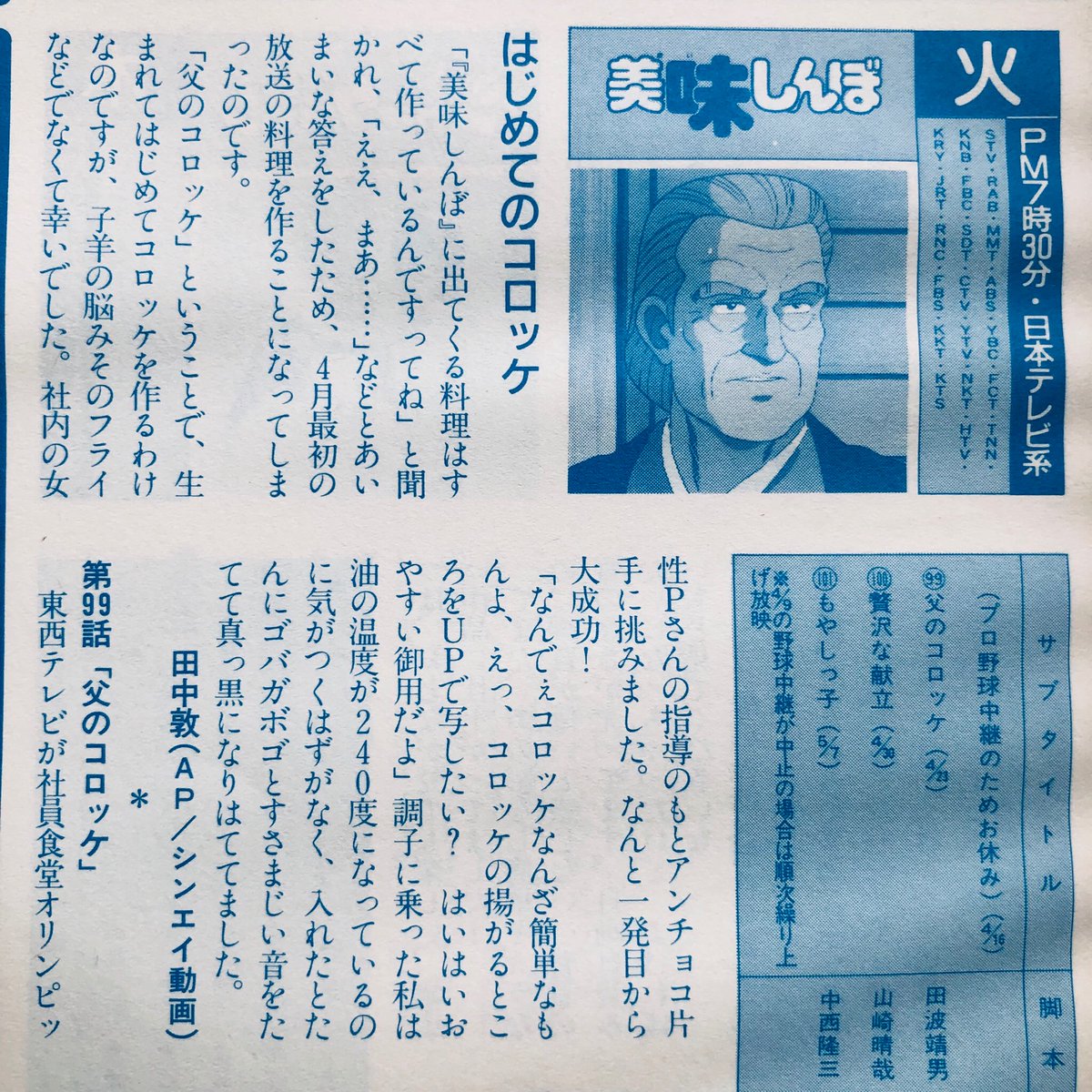 Shimako Di Twitter 美味しんぼ 父のコロッケ秘話 父のコロッケ に関する当時のアニメージュの記事 田中敦apが実際にコロッケ を揚げて 作画の方が参考にしたという貴重な話が掲載されております 何となくアニメshirobakoの唐揚げ思い出しました シンエイ Shimako Di Twitter 美味しんぼ 父のコロッケ秘話 父のコロッケ に関する当時のアニメージュの記事 田中敦apが実際にコロッケ を揚げて 作画の方が参考にしたという貴重な話が掲載されております 何となくアニメshirobakoの唐揚げ思い出しました シンエイ
