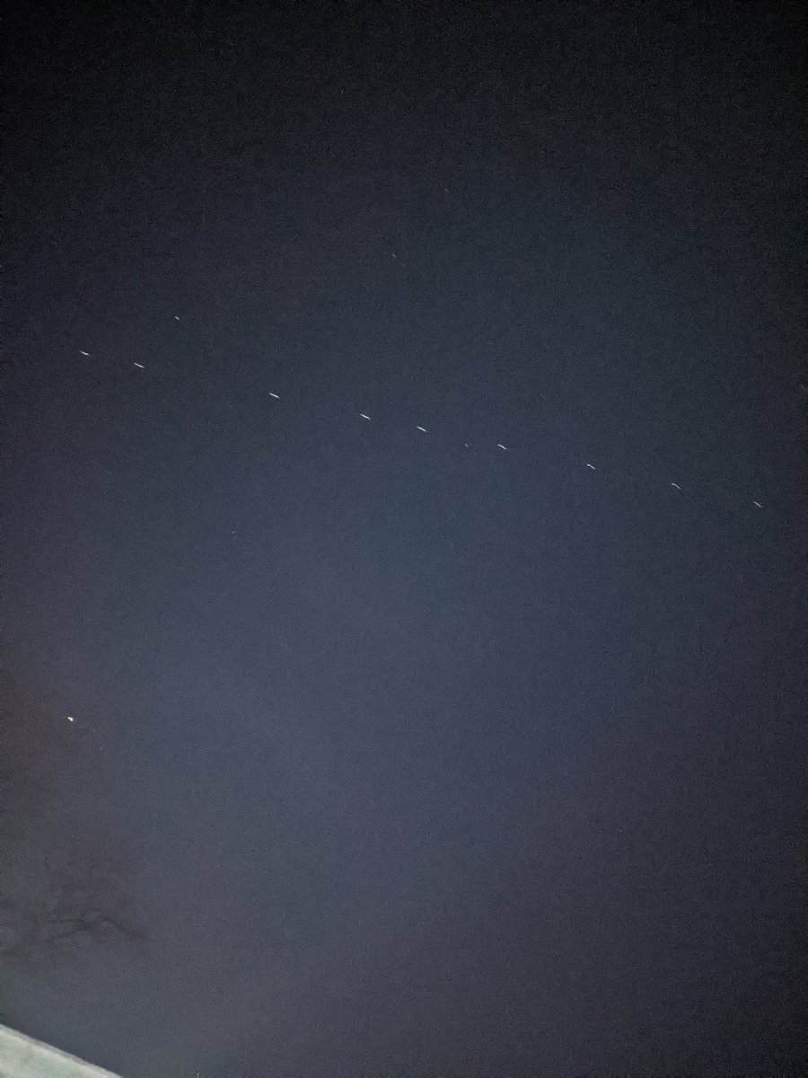 Just saw Starlink. My photo of it is awful but the sense of wonder at such fast-moving UFOs was fun while it lasted. It's 2020 so I didn't immediately rule out aliens.