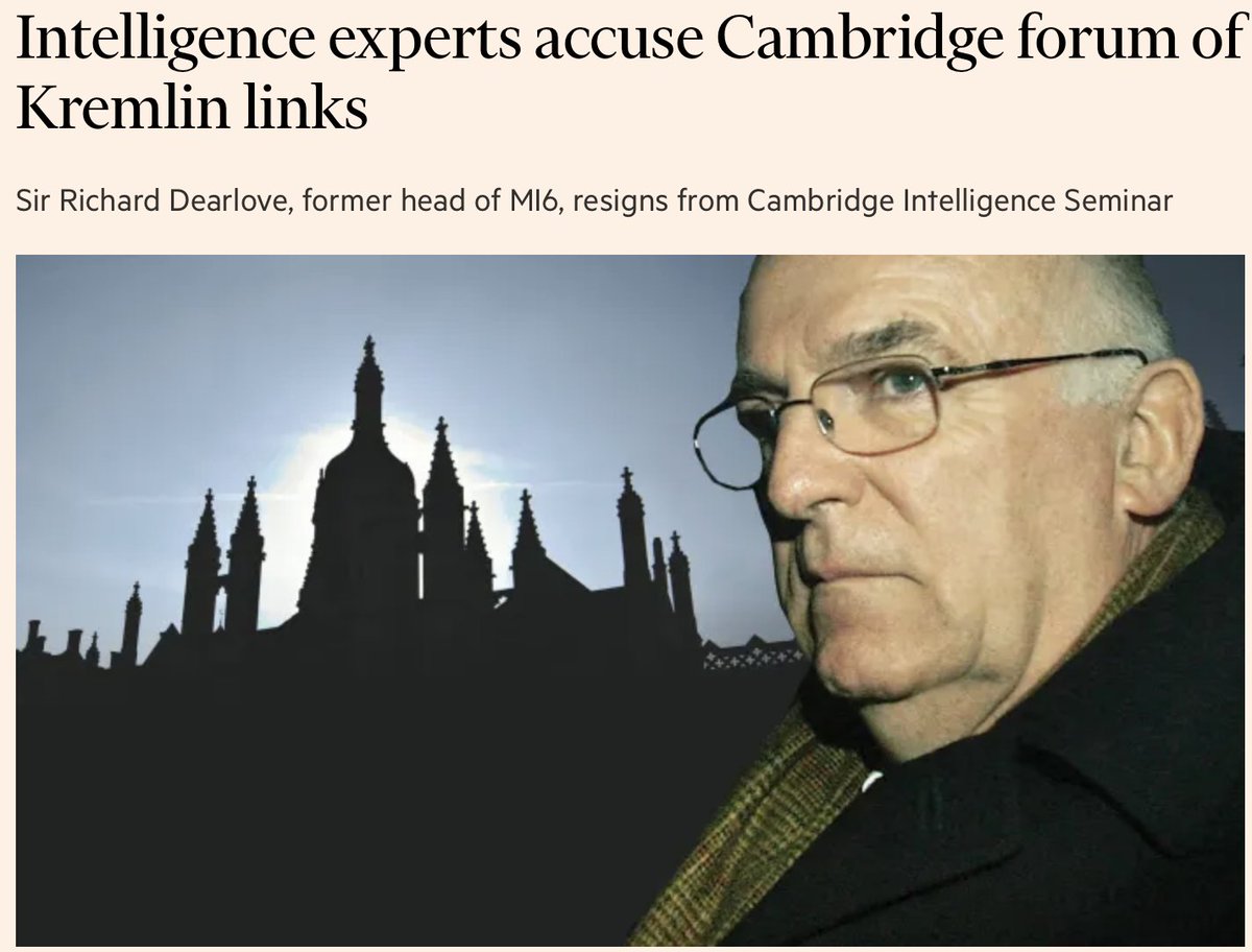 December 2016: Halper and Steele begin briefing the press on allegations about  @GenFlynn and me. The FT article falsely claims Kremlin penetration of the Cambridge Seminar.Halper associate and former head of MI6, Sir Richard Dearlove, reportedly meets with former spy Steele.