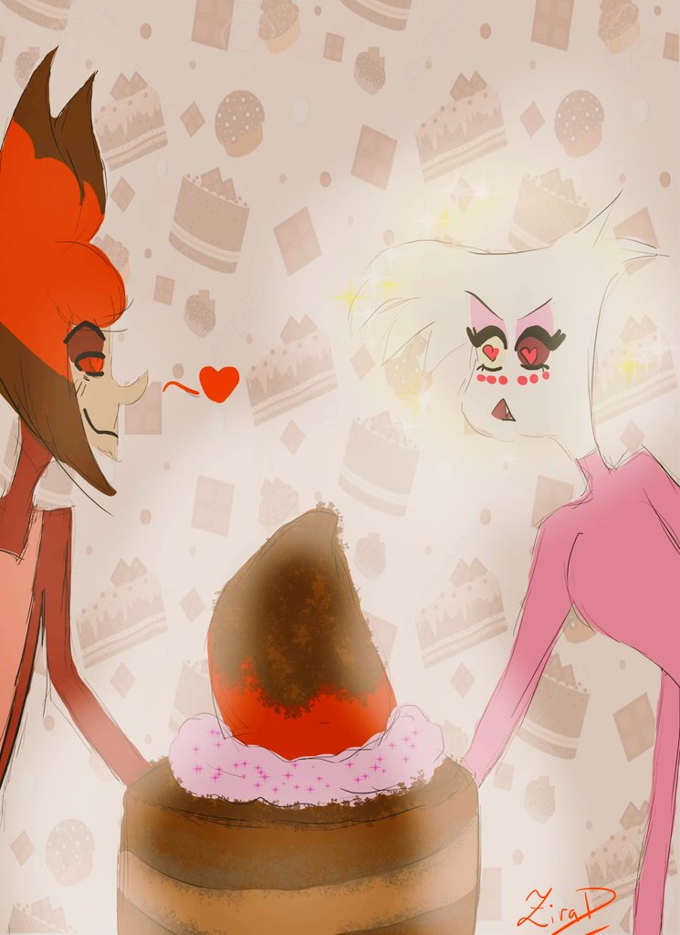 ZiraD7's tweet photo. #radiodustweek 

Day 5 : winter treats! 

#radiodust #hazbinhotel #Alastor #AngelDust https://t.co/zKI48EeV8m