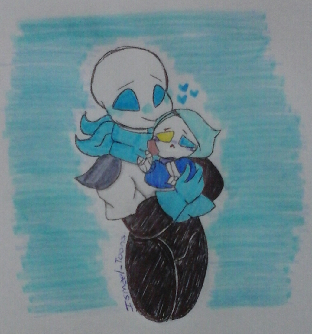 PaperTrash_'s tweet photo. Mamma Blueberry comforting her oldest son, Sprinkle! ✨💙

Sprinkle is as sweet as Blue, they look so cute! 🥺✨

#undertale #sanscest #dustberry #sprinklesans #shippchild #swapsans https://t.co/MfZ17CaHeq