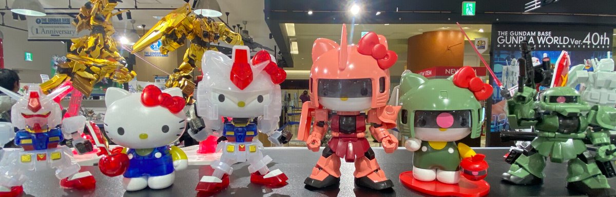 The Gundam Base 福岡店情報 こちらも本日発売 ハローキティ シャア専用ザクii Sdガンダムクロスシルエット ハローキティ ザクii Sdガンダムクロスシルエット また ガンダムベースでは ハローキティ Rx 78 2 ガンダム Sd Ex Standard クリアカラー