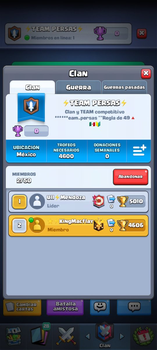 Tenemos clan familia ,por si gustan unirse ...
REQUISITOS:
*Ser Activo.
#Go_persas.

Ayuden con rt <a href="/AyudaRT_GG/">AyudaRT_GG » CR</a> <a href="/SoyMikii_/">Mikii Aquino☆</a> <a href="/IR_KingMacflay/">🇲🇽🏆Macflay 🏆🇲🇽</a> .