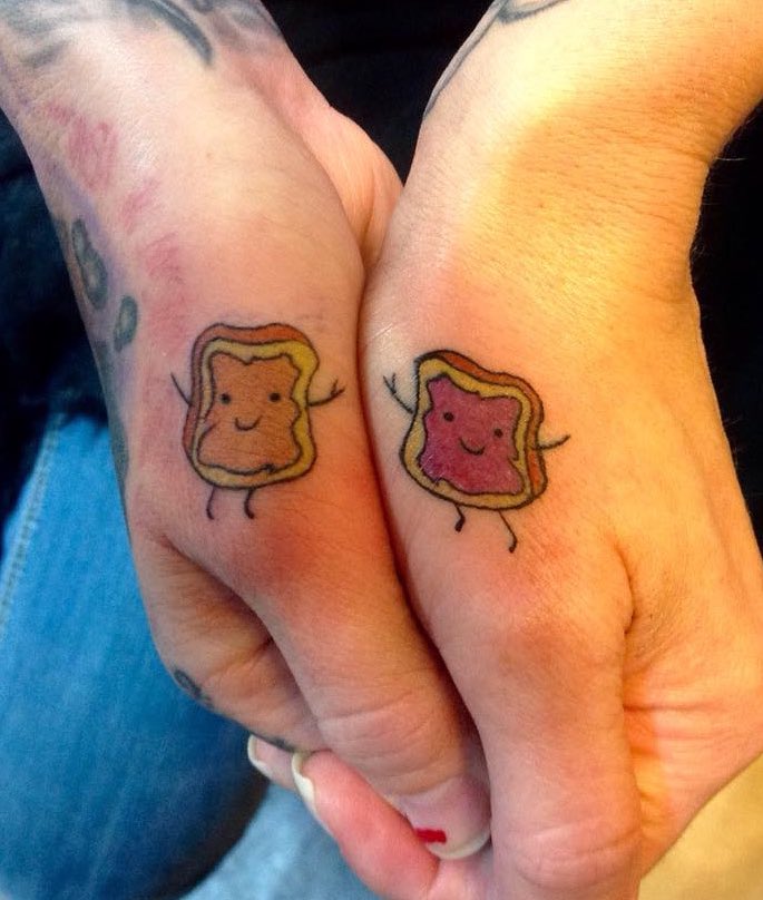 Peanut Butter  Jelly  Matching couple tattoos Best couple tattoos Matching  tattoos