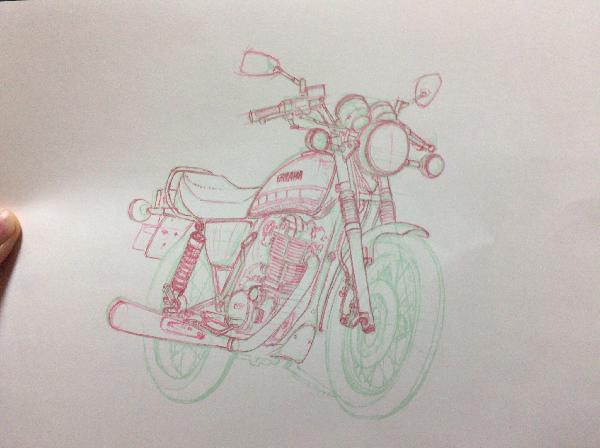 シン ヤマハsr400 上質紙 色鉛筆 イラスト 色鉛筆 アナログ ヤマハ Illustration バイク シン ヤマハsr400 上質紙 色鉛筆 イラスト 色鉛筆 アナログ ヤマハ Illustration バイク