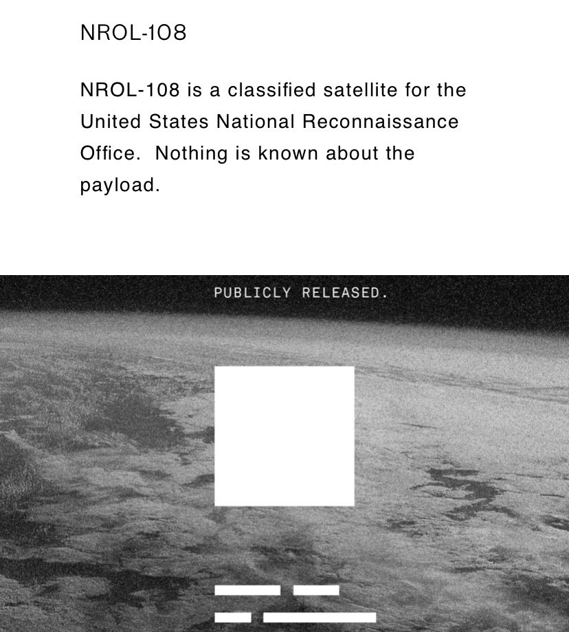4/ SpaceX is planning to launch NRO-108, a classified satellite from complex 39A (391). This mission was kept completely secret until a month before its original mid-October targeted launch date.