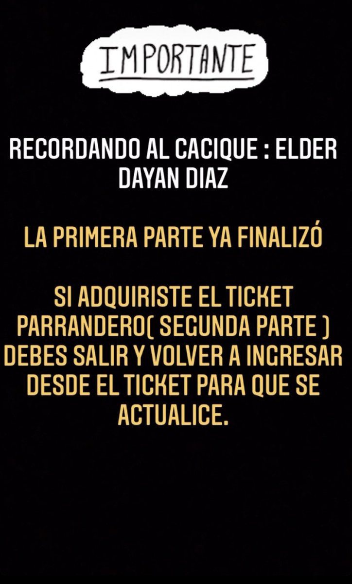 Importante información para los asistentes al evento “ Recordando al Cacique con Elder Dayan Díaz”