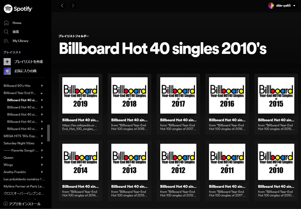 しーさんぽ ｕ ｕ On Twitter この Billboard の年間チャート 上位40曲だけに絞ったプレイリストは1970年代から作ってある 検索で Billboard Hot 40 Singles 1981 とか入力すれば該当のプレイリストが見つかると思う 興味あるかたは ぜひ Https T Co