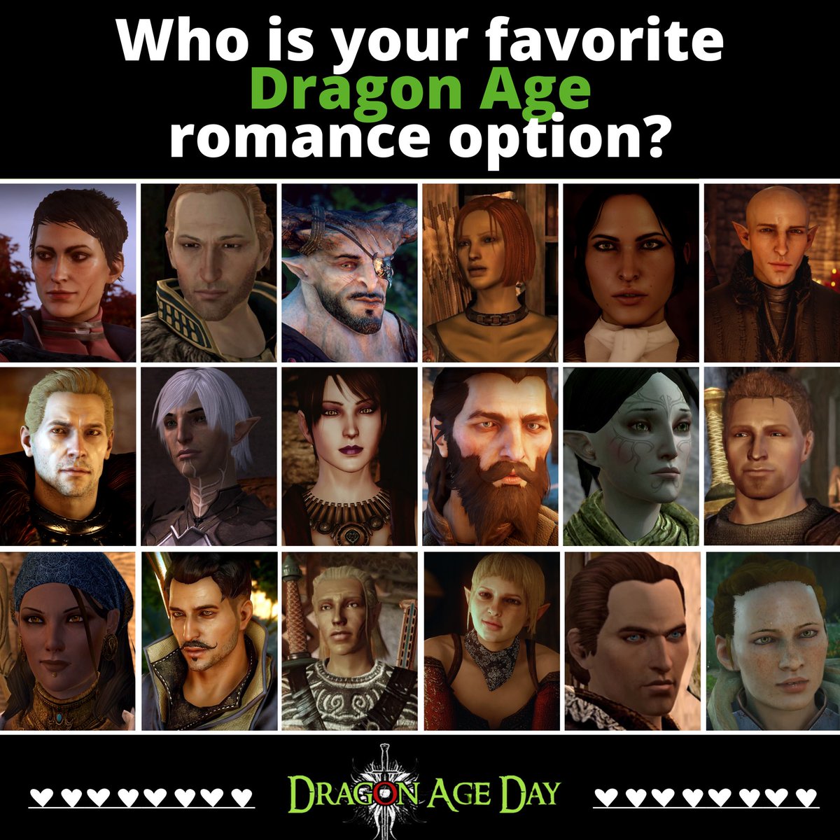 Unofficial Dragon Age Day on X: Perhaps the question we've all been  waiting for: who do you love to romance? Who do you love to hate and love  all over again? Tell