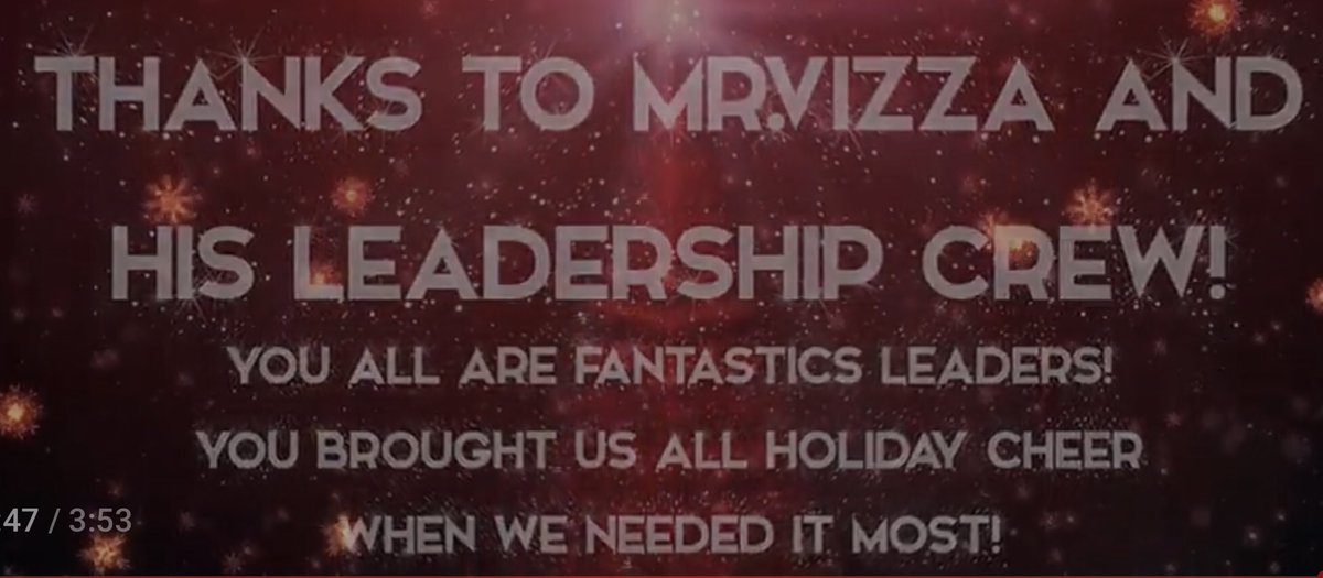 Mr.Vizza and his leadership team has been busy creating a festive atmosphere! Thanks for all your effort! Happiness in stressful times! 

youtu.be/NtkqbHBALYU