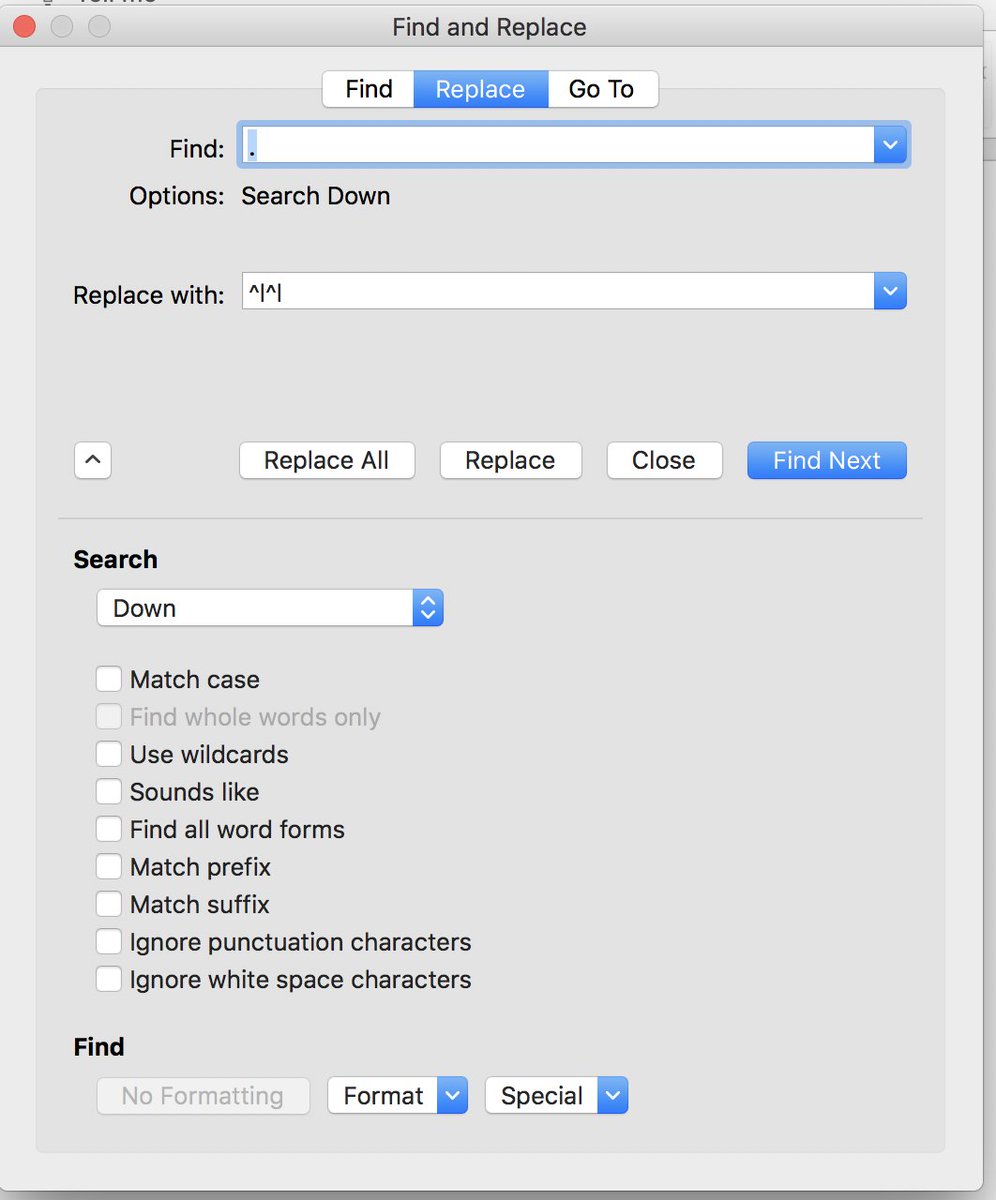 Step 3 : You get transcript. Copy and paste to Google Docs/Word.Replace . With double line breaks! Tutorial Here  https://www.technicalcommunicationcenter.com/2014/01/08/how-to-split-a-paragraph-in-ms-word-into-individual-sentences/