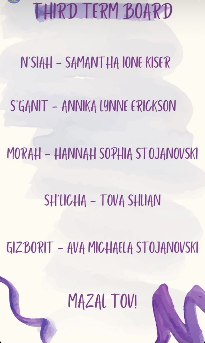 MAZELS TO EVERYONE ON BOARD!!  HERE IS TO AN AMAZING TERM TO COME!! WHO IS READY FOR ALL THE HARD WORK MADE FUN!!