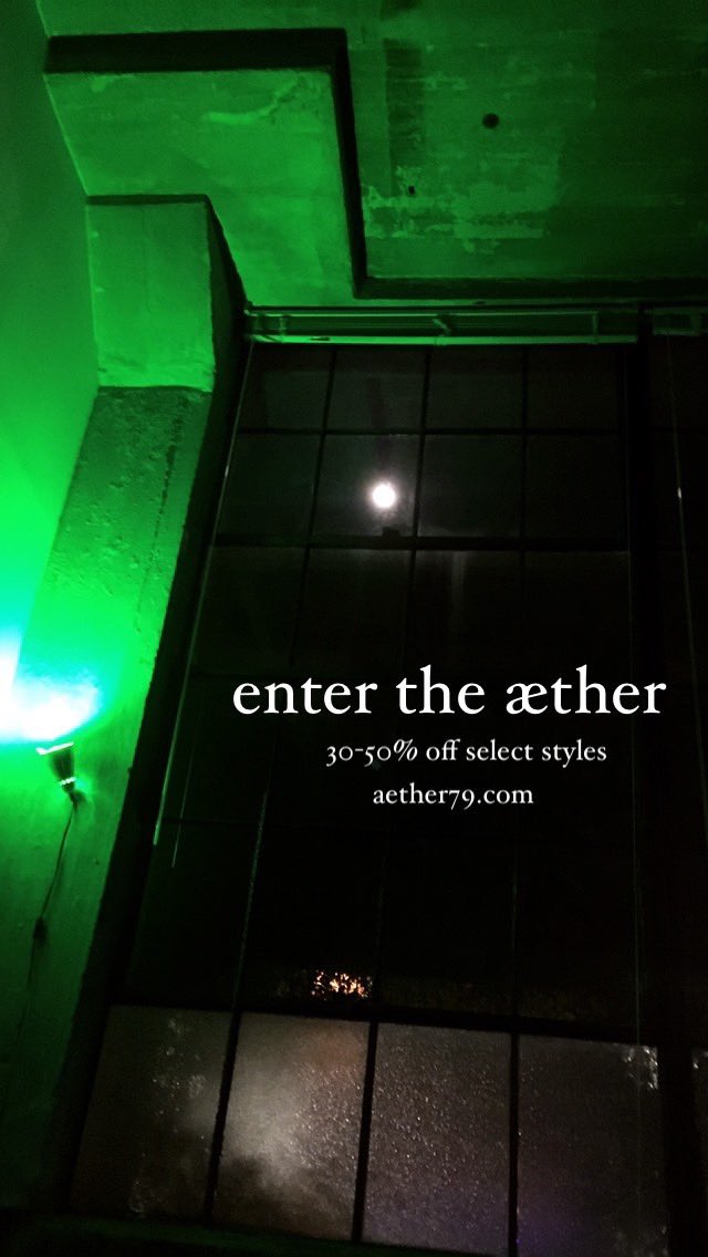 Aether79's tweet photo. ENTER THE ÆTHER. 30% - 50% off select pieces. | https://t.co/rjSmVl0MyN | https://t.co/lMM56BypIM