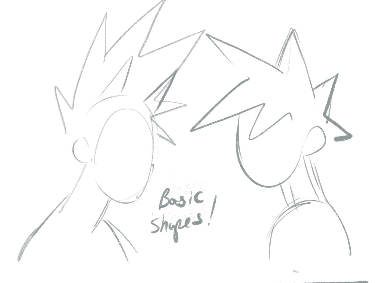 When I'm sketching out ideas for comics, I always use the same basic shorthand for the boys. ? 