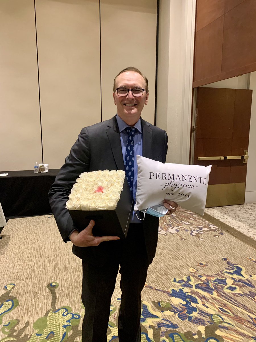pinkNbling's tweet photo. Final curtain call with @EdEllisonMD today. 36 roses for your 36 years of dedication to SCPMG. Thank you Dr E for allowing me to be your sidekick for the last 8 years. Enjoy your retirement. Hope that pillow gets some use. And you are a class act! https://t.co/znO7Nxm9xq