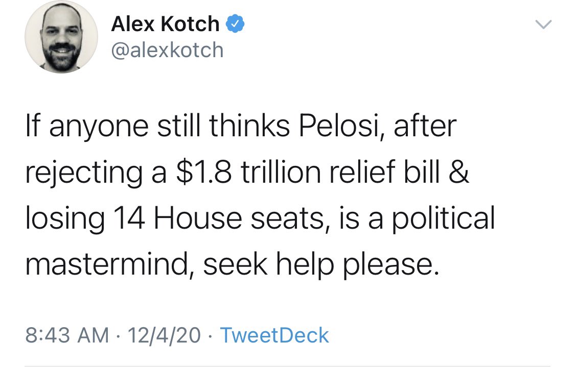 Here4Policy's tweet photo. @AOC Don’t forget to mention “mama” Pelosi who doesn’t give two shits &amp; only now supports stimulus that’s half what it was before election. She’s been working against stimulus too. Squad, stop kissing centrist dems butts. They don’t care. Pelosi made $100 million working against us. https://t.co/ImQsa3SN06