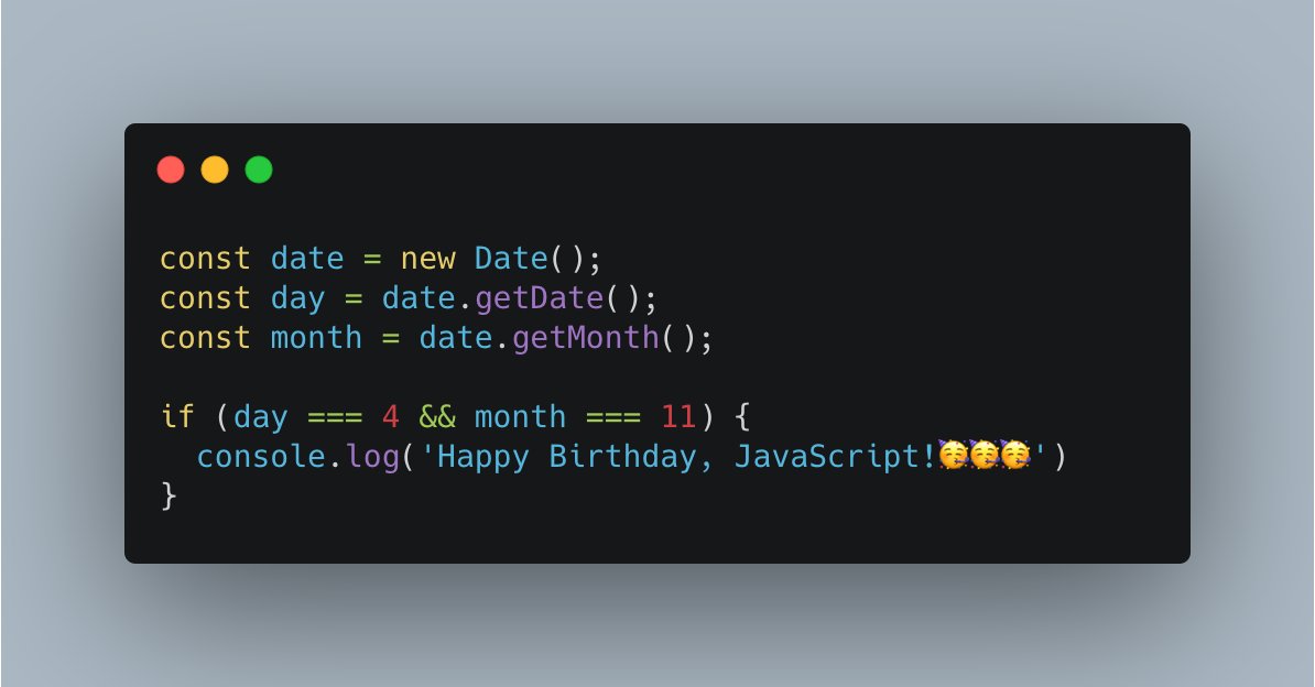 oksanadev's tweet image. Happy Birthday, JavaScript, in all your beautiful facets🥳🥳🥳  #JavaScript25 #javascript