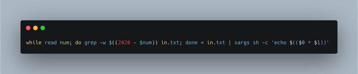 jtgi's tweet image. day 1 #adventofcode2020 🙃