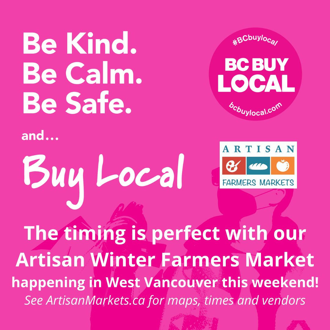 BurnabyArtisan's tweet photo. Perfect timing for BC Buy Local Week, with our
Artisan Winter Farmers Market happening in #WestVancouver!
See https://t.co/wVh34Vc4de for details.
Thanks for supporting local small business!
#Burnaby
#WestVan #bcbuylocal #eatdrinkbc #lonsdalequay #bctastesbetter #yvrprep #BCAFM https://t.co/3rd1VQ9pXd