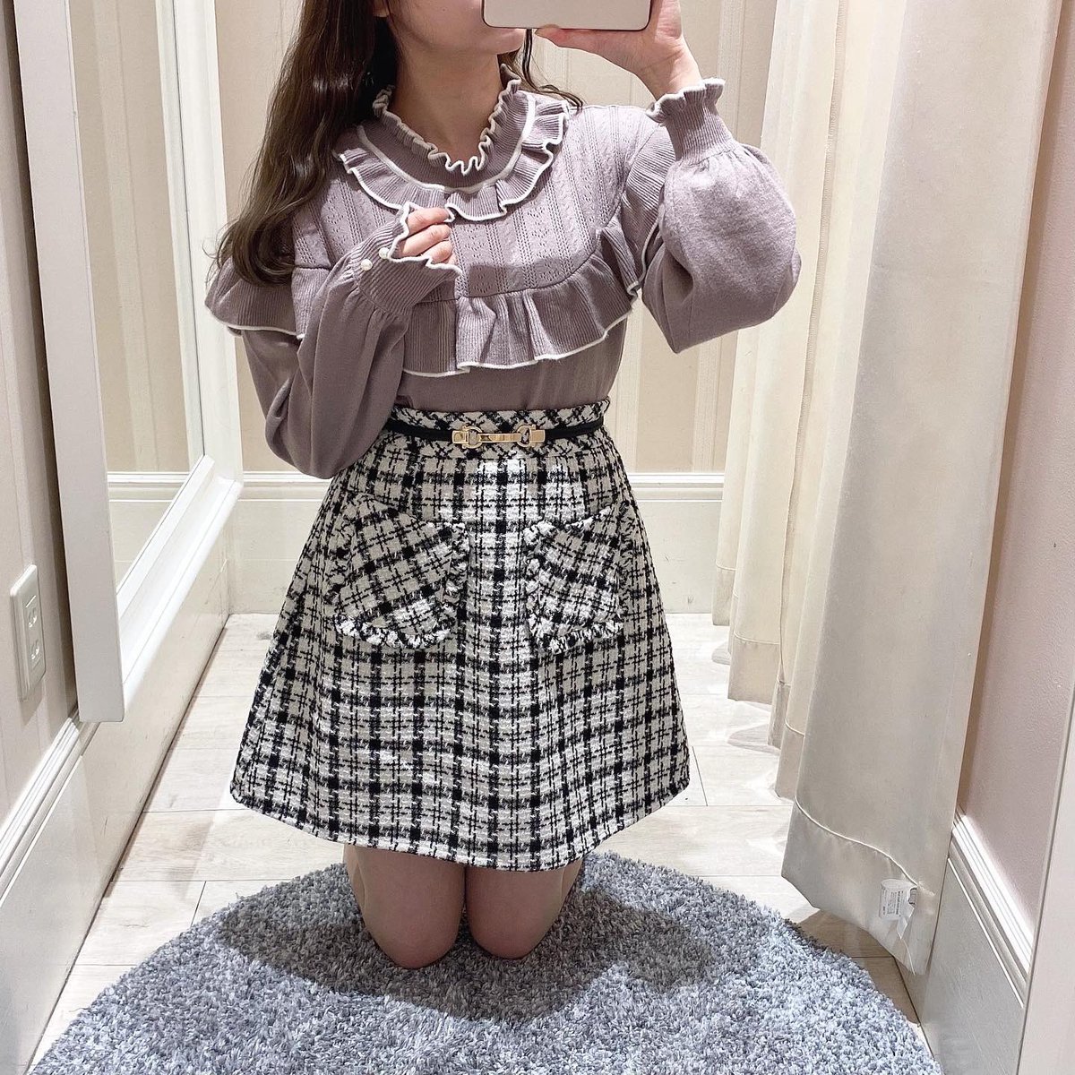 深緑(ふかみどり) 新品タグ付き☆IRENE ツイードスカート - 通販