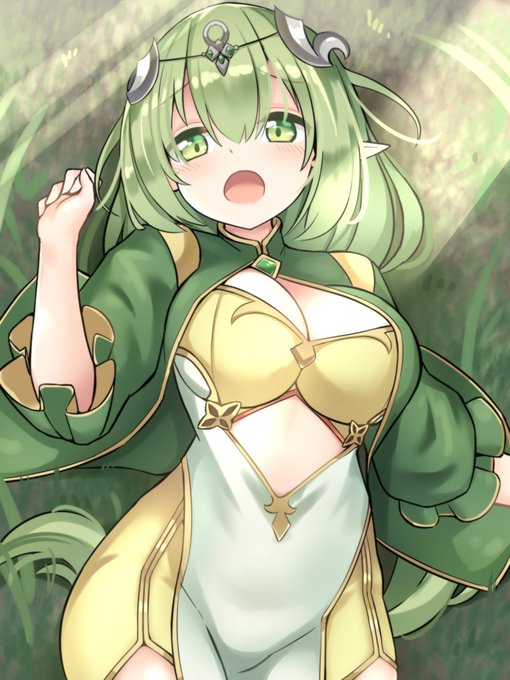 朝の落書きをしていたら昼になっていました。
これは森で転んでしまったパズドラのアリナちゃん 