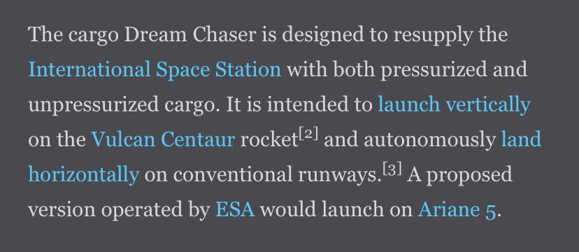 7/ The Dream Chaser is launched on the Vulcan Centaur, a launch system created after the 2014 Ukrainian revolution.