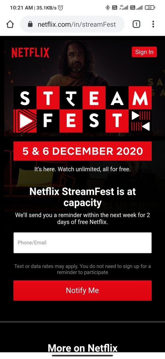 bargoderohit's tweet image. Not showing Netflix free