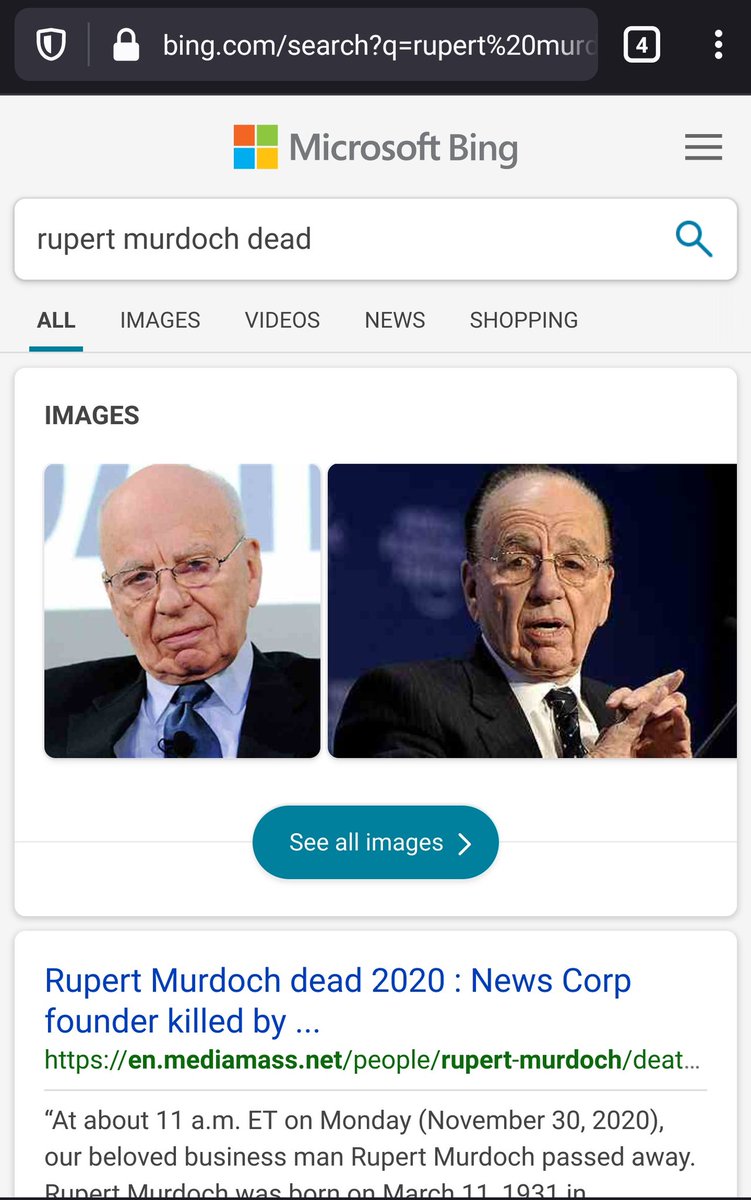 _TimMcMahon's tweet photo. @chaser I get my news from @bing #RIPRupertMurdoch https://t.co/XmOd3KxKLO