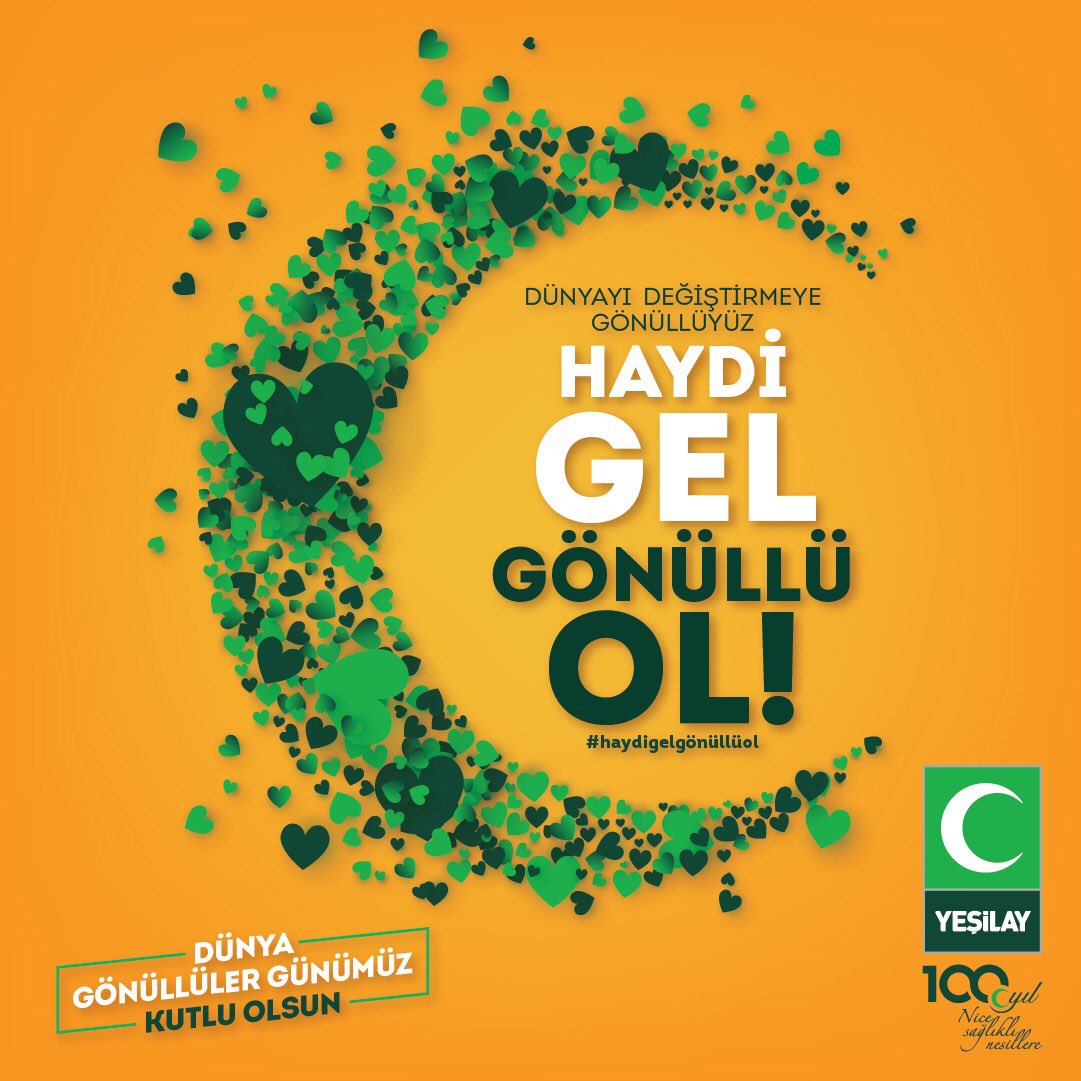 Yeşilay'ı gönülden sevenler, bağımlılıklarla mücadelemizin gerçek kahramanları sizlersiniz... #DünyaGönüllülerGünü'nüz kutlu olsun! 💚🎊 Bağımlılıklardan uzak, daha temiz bir dünya için #HaydiGelGönüllüOl
#Yeşilay #5AralıkDünyaGönüllülerGünü