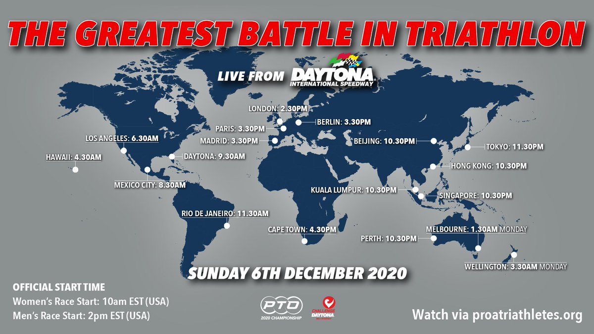 🌎 Global Start Times ⏰ Don't miss our coverage of the PTO 2020 Championship at #CHALLENGEDAYTONA this Sunday. Where in the world will you be watching from? WATCH LIVE 👉 pto.live/PTOWatchLive