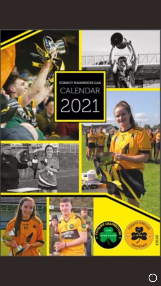 Conahy Shamrocks Gaa Club Calender will be on sale Tuesday next more details to follow on where it will be available to purchase