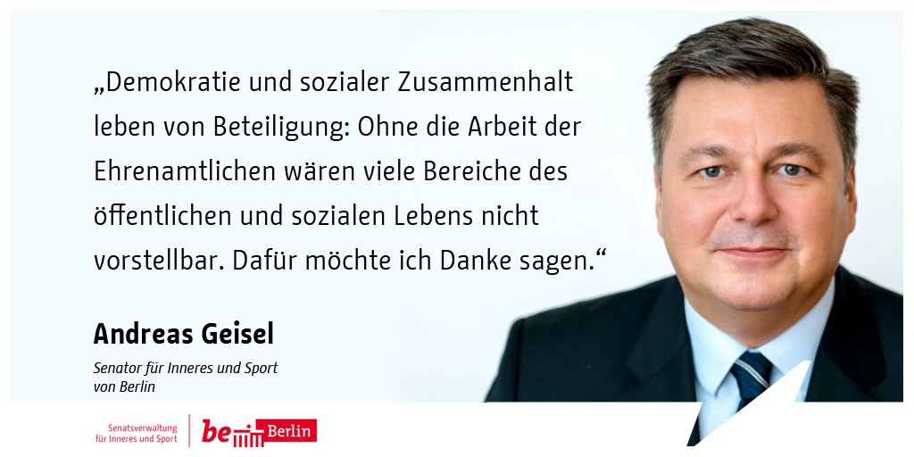 Innensenatorin's tweet photo. Ehre, wem Ehre gebührt: Egal ob Sie sich im Sportverein, bei der Freiwilligen Feuerwehr oder bei einer Hilfsorganisation engagieren – vielen Dank für Ihren Einsatz. #TagdesEhrenamtes https://t.co/9nWaDsuZNC