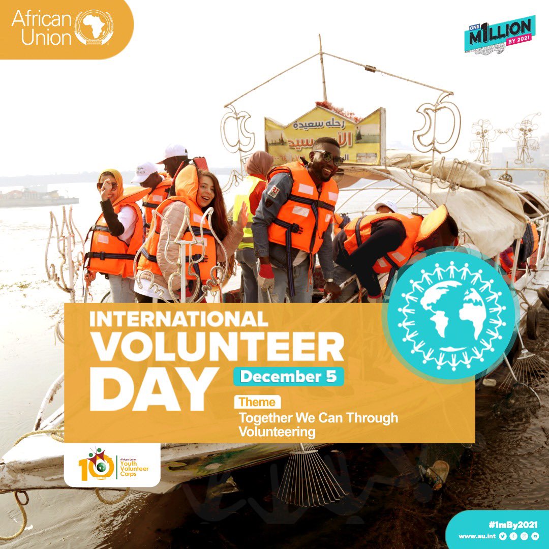 AUVolunteer's tweet photo. Happy International Volunteer Day to all our amazing and selfless volunteers🎉🎉

This week we’ll be highlighting some great achievements in the field of volunteerism in the continent!

Watch this Space for updates😎 https://t.co/TTdMj0Qojs