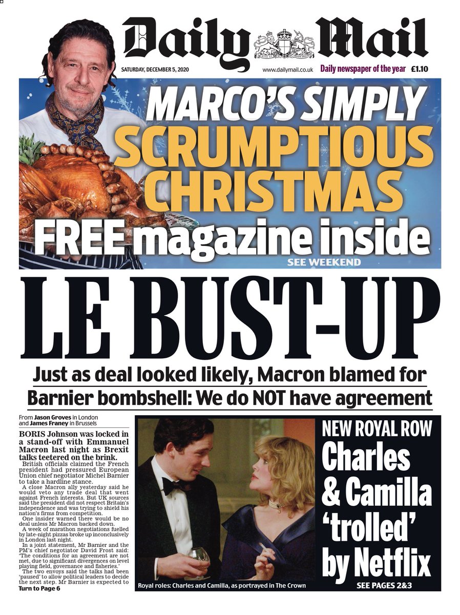 TODAY: What's French for "We've fucked the oven ready deal, lads'?