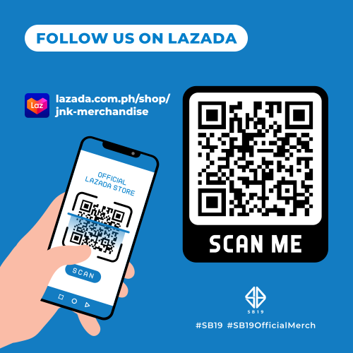 SB19Official's tweet photo. SB19 Official Merchandise is now available for purchase via JNKPH Trading's FB page and LAZADA store 🎁

Scan the QR codes with your mobile device and get directed to their official stores! 

Or visit these links:
https://t.co/G1LV7BEMFH

https://t.co/nriNqVcGrZ

#GiftFromSB19💙 https://t.co/HaeGcSmxqt