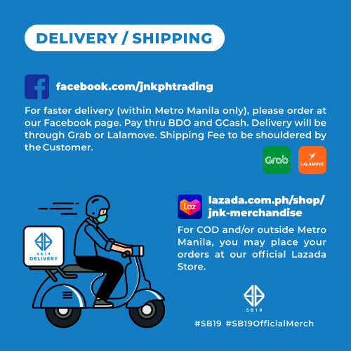 SB19Official's tweet photo. SB19 Official Merchandise is now available for purchase via JNKPH Trading's FB page and LAZADA store 🎁

Scan the QR codes with your mobile device and get directed to their official stores! 

Or visit these links:
https://t.co/G1LV7BEMFH

https://t.co/nriNqVcGrZ

#GiftFromSB19💙 https://t.co/HaeGcSmxqt