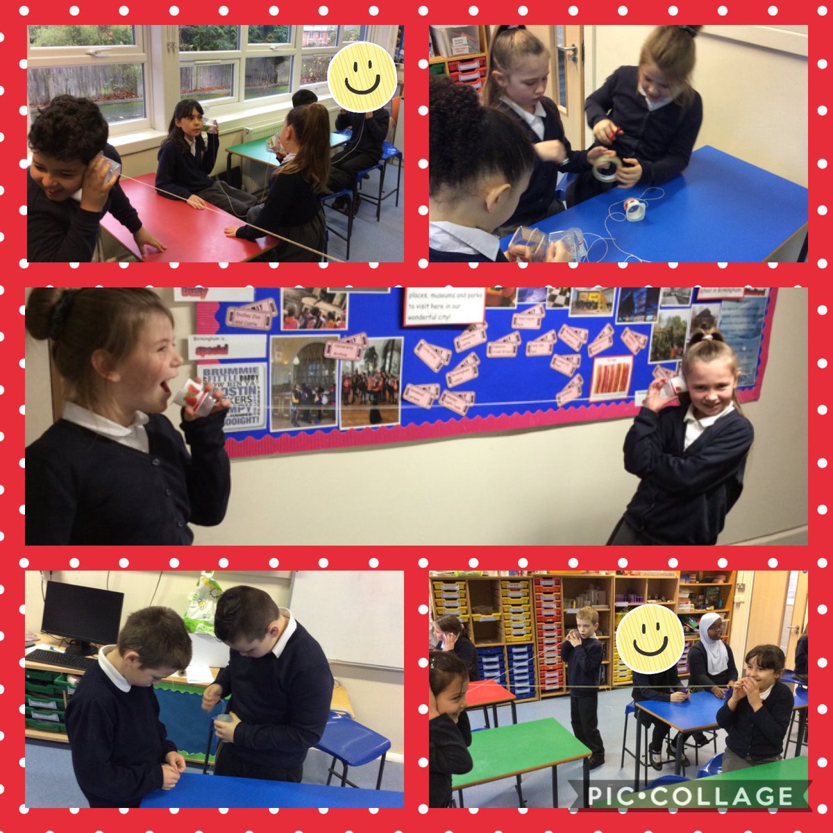 MrsGray82's tweet photo. Year 4 had fun this week finding out all about how sound travels over distance. We went to the Science Lab to investigate this for ourselves, we made string telephones. It was wonderful to see the children’s faces when they worked! @paganelschool @lilley_mrs @Mrs_Ward1 #4AGems https://t.co/byEUtjUF5y