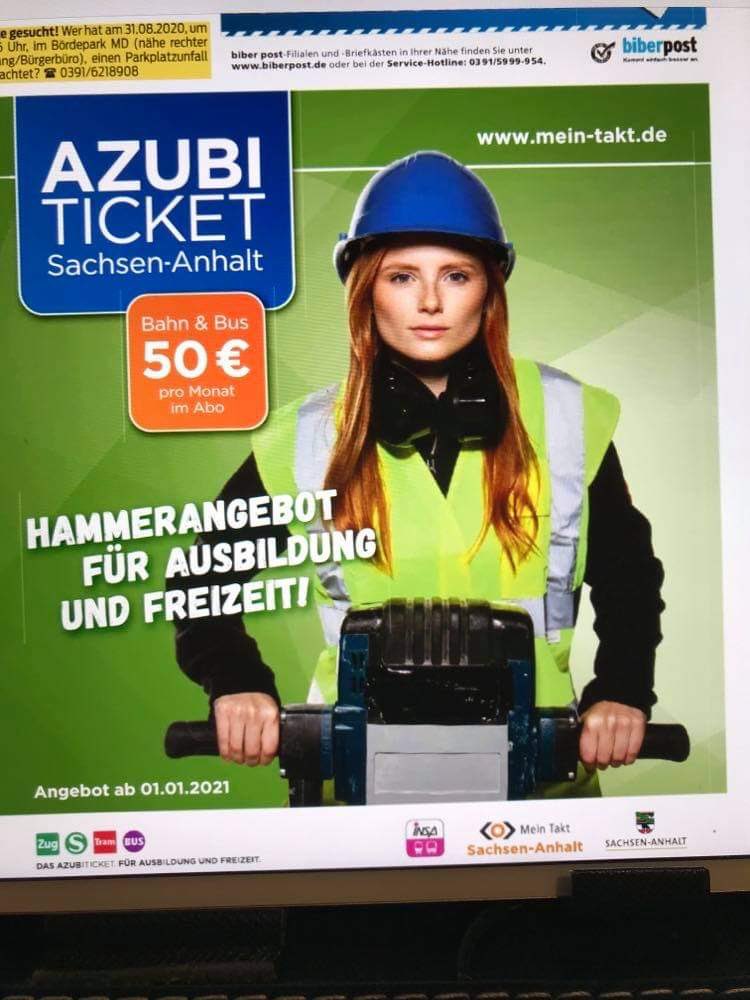Das neue #AzubiTicket in #SachsenAnhalt nimmt Fahrt auf. Die Nahverkehrsservicegesellschaft des Landes #NASA bewirbt es heute mit Anzeigen in allen großen Tageszeitungen. Ein schöner #Erfolg unserer ⁦<a href="/spd_lt_lsa/">SPD-Fraktion Sachsen-Anhalt</a>⁩ ⁦<a href="/SPD_LSA/">SPD Sachsen-Anhalt</a>⁩ ⁦@DGBSAN⁩ ⁦⁦<a href="/Landtag_LSA/">LT Sachsen-Anhalt</a>⁩