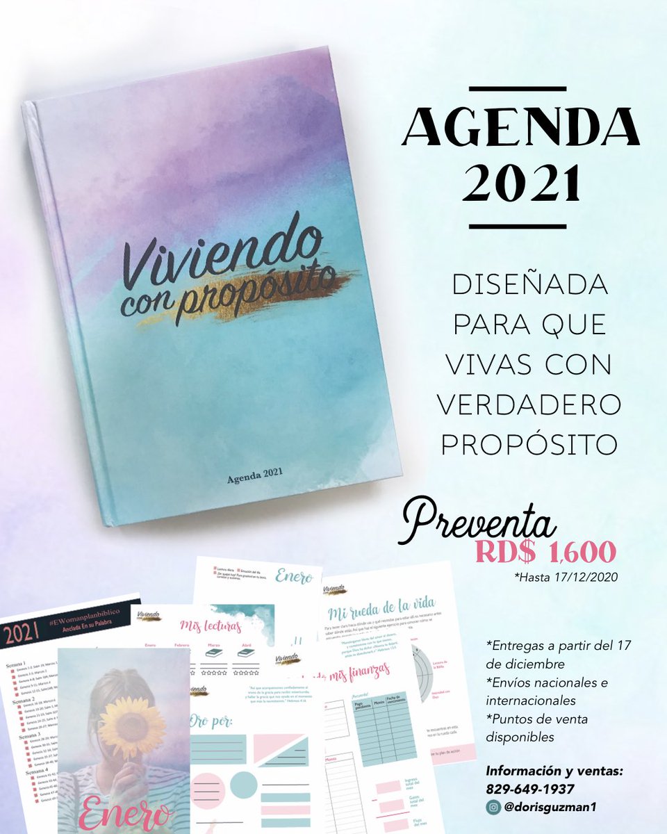 DorisGuzman's tweet photo. #GranLanzamiento ¡Ya está aquí nuestra Agenda "Viviendo con propósito 2021"!🎉

Ordena la tuya aquí: https://t.co/C8tJCeTgN5 https://t.co/SJ8kbTdI55