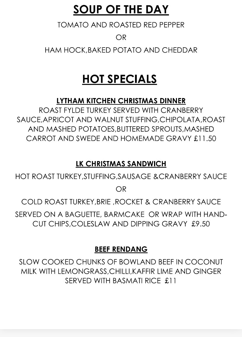 Here are today’s specials