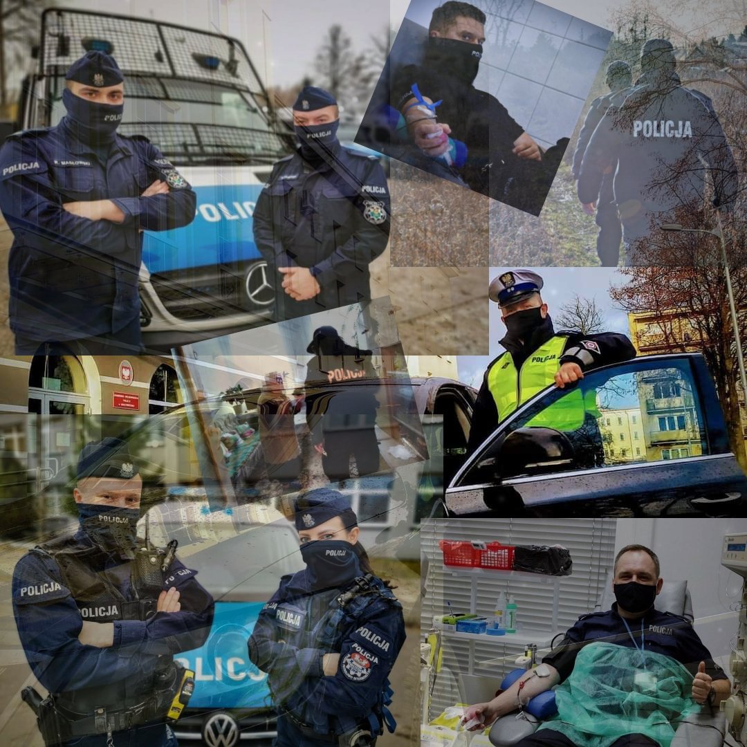 Kolaż że zdjęciami policjantów.