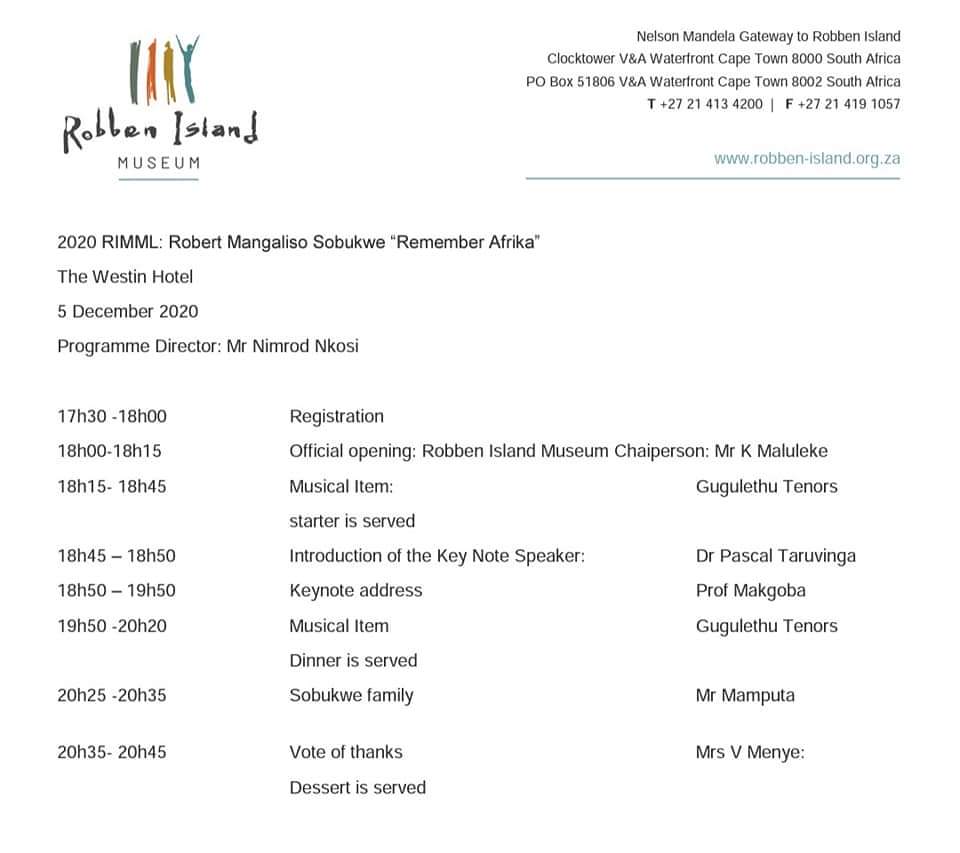 Be sure not to miss the #SobukweLecture organized by <a href="/robben_island/">Robben Island Museum</a> to be delivered by Professor Makgoba this evening. You can catch the Lecture live on the Robben Island Facebook and Instagram platforms.

#Sobukwe96 #Sobukwe96Years