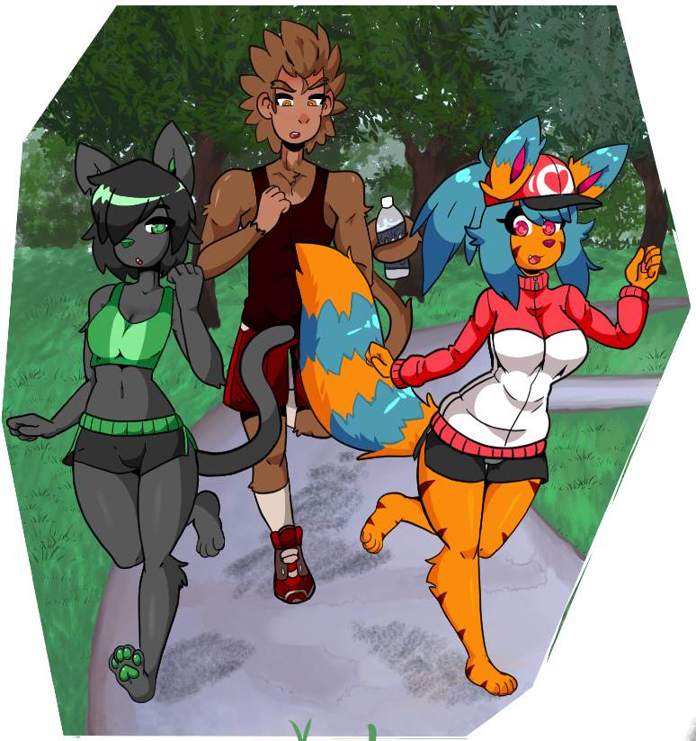 FurstenSasha's tweet photo. Simple jog through the park. #Furry #Myart #digitalart #Cute #thighs #Jogging #sweatjacket https://t.co/8napiAY3kh
