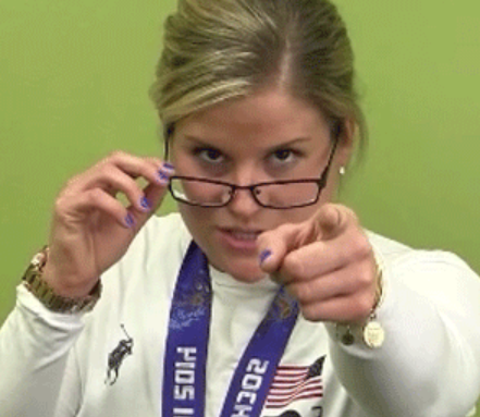 brianna decker pointing at someone who needs to take their meds