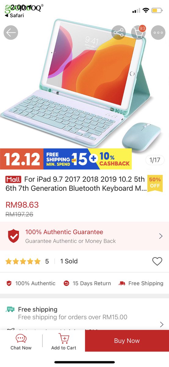 9. Ipad case with keyboard/mouseI beli yg skali dgn keyboard je, i tak beli yg dgn mouse. Saja la cm acah2 mcm mekbuk sikit. Mekbuk 5-6k mampoo tengok je Link:  http://shp.ee/am7ti4k&nbsp;