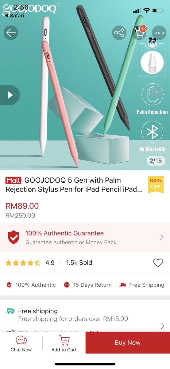 11. Ipad pencil tp brand goojodoqHsbdjdjd xyah beli apple pencil sampai rm400-500 beli goojodoq ni pon good enough for writing apa semua selesa jugak. I suka! I beli kaler pink,,, Link:  http://shp.ee/k8a5usk&nbsp;