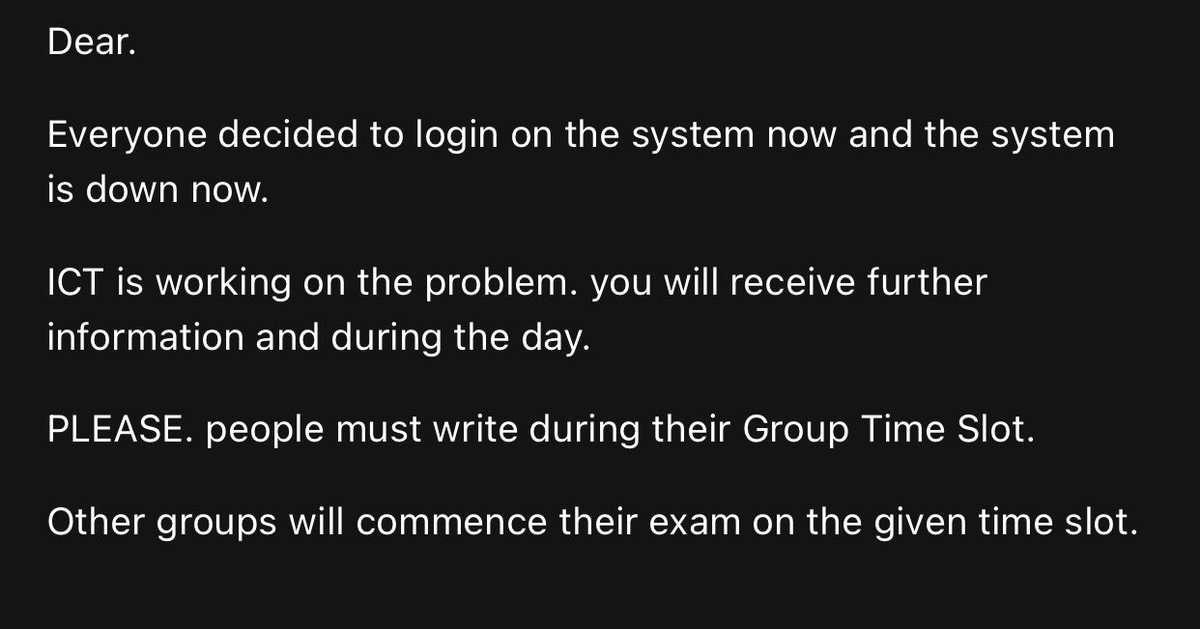 I can’t believe <a href="/unisa/">Unisa</a> is blaming the students for their fault. Students can only access the exam in the allocated time slot. So no one else is trying to log in. Take some responsibility for your own fault.