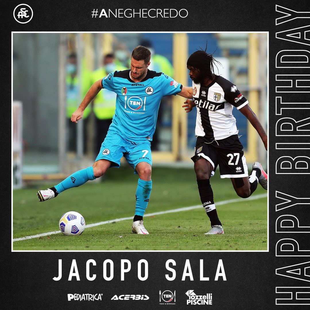 SpeziaCalcio's tweet photo. 🎂 Tanti auguri a @jacoposala ! 

🎉 Il difensore aquilotto compie oggi 29 anni!

#happybirthday https://t.co/afsaaWIh1W