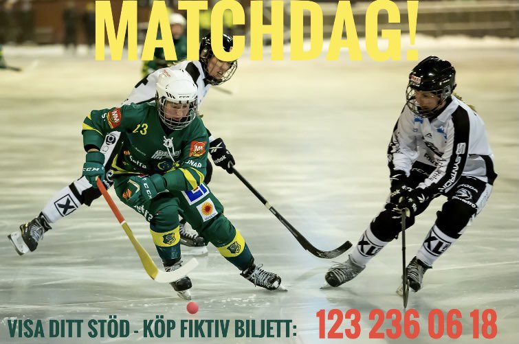 MATCHDAG!💚💛 

Idag tar vi emot @ksdambandy i Göransson arena. 

Stötta föreningen genom att köpa en fiktiv biljett (valfritt belopp) till swishnummer 123 236 06 18. 

📅: 5 December
⏰: 14.00
🖥: Sportbladet Play (139:-)

Foto: Mattias Boström
